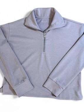 Athleta Light Gray Quarter-Zip Pullover Sweater